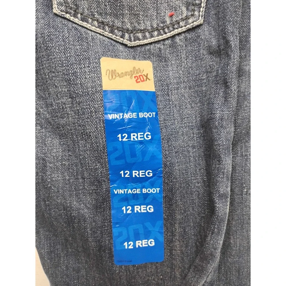 Wrangler 20X Boy's Vintage Boot Cut Jeans Thick Stitch Size 12 Regular